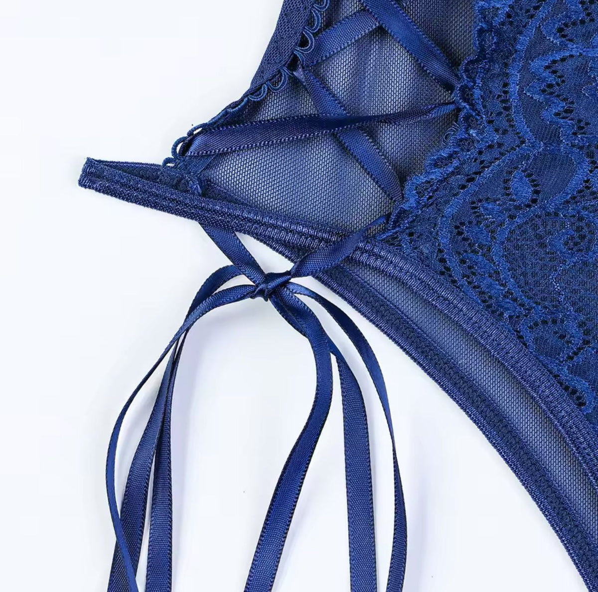 Open cup lace garter strap bodysuit, photo 7