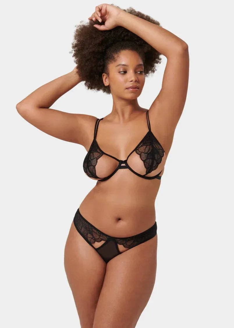 Open cup sheer lace bra set, photo 5