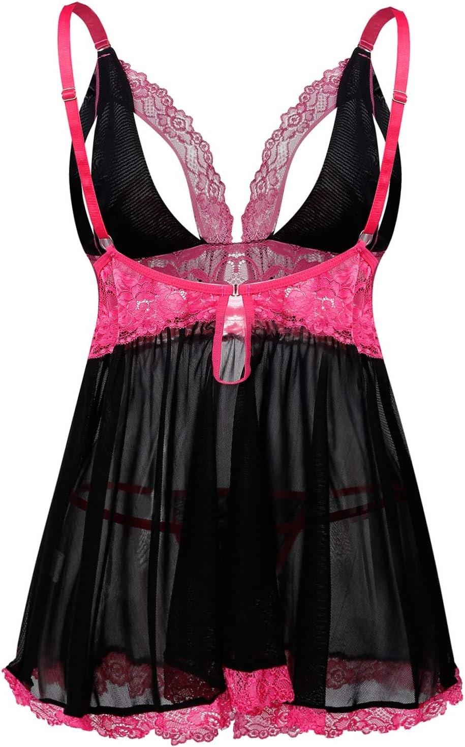Open cup sheer mesh babydoll, photo 3