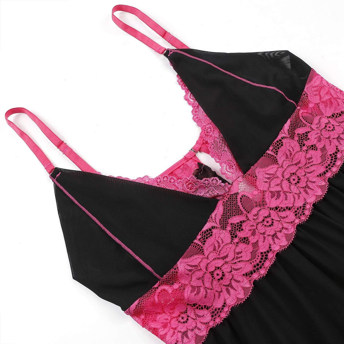 Open cup sheer mesh babydoll, photo 4