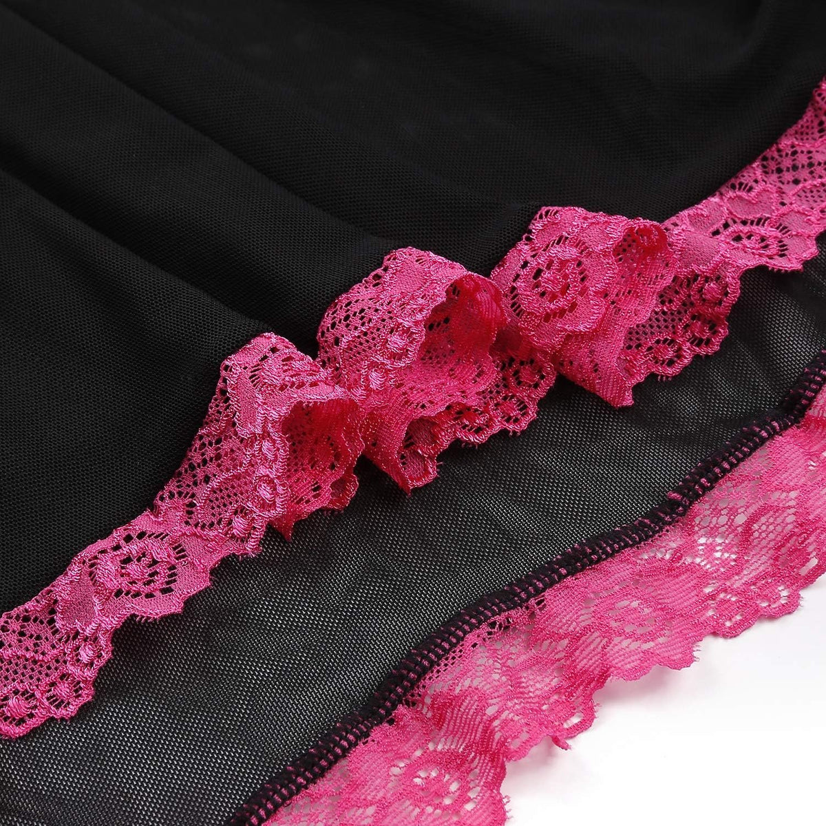 Open cup sheer mesh babydoll, photo 5