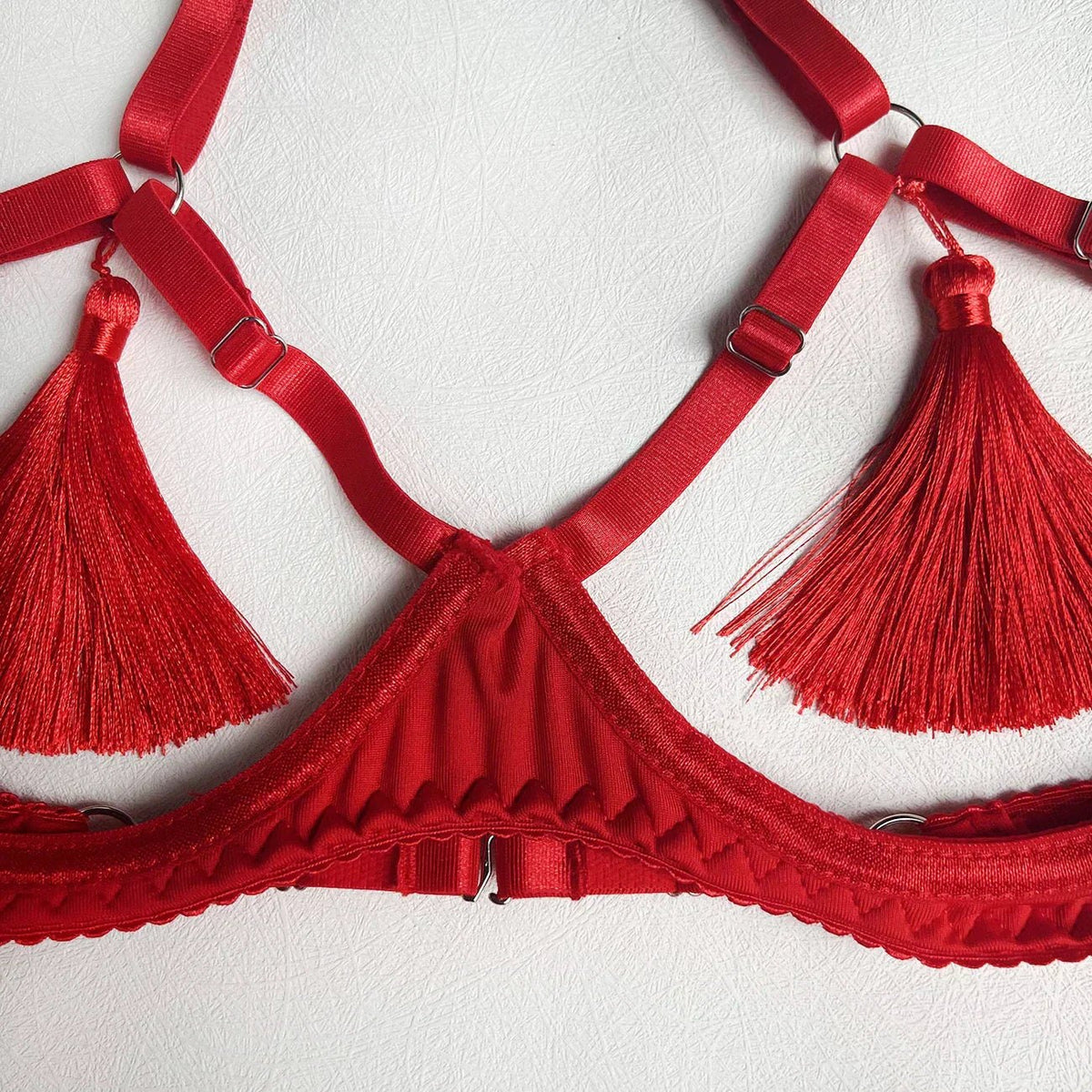 Open cup strappy garter set, photo 10