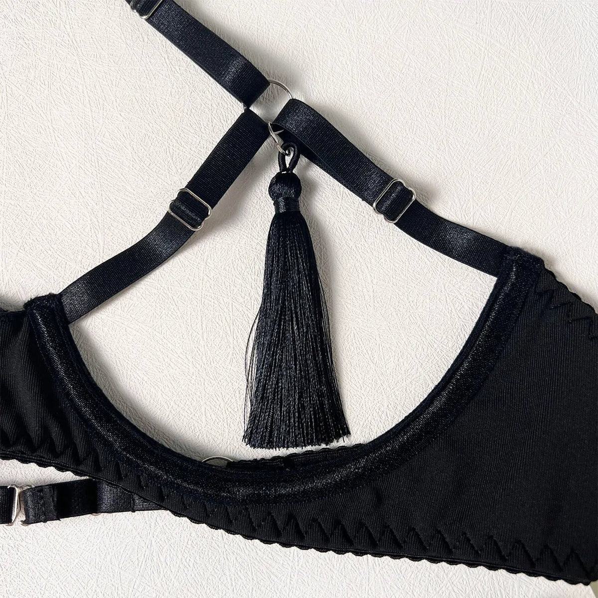Open cup strappy garter set, photo 14