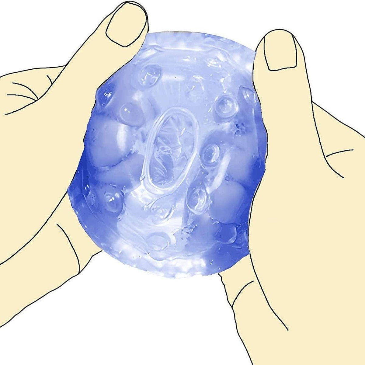 Transparent blue textured male masturbator sleeve, photo 3