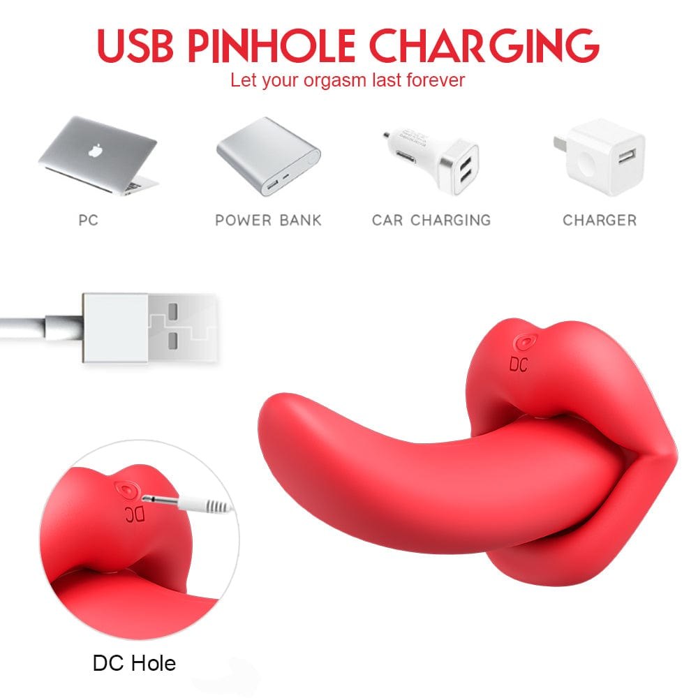 Red lip-shaped clit stimulator, photo 11
