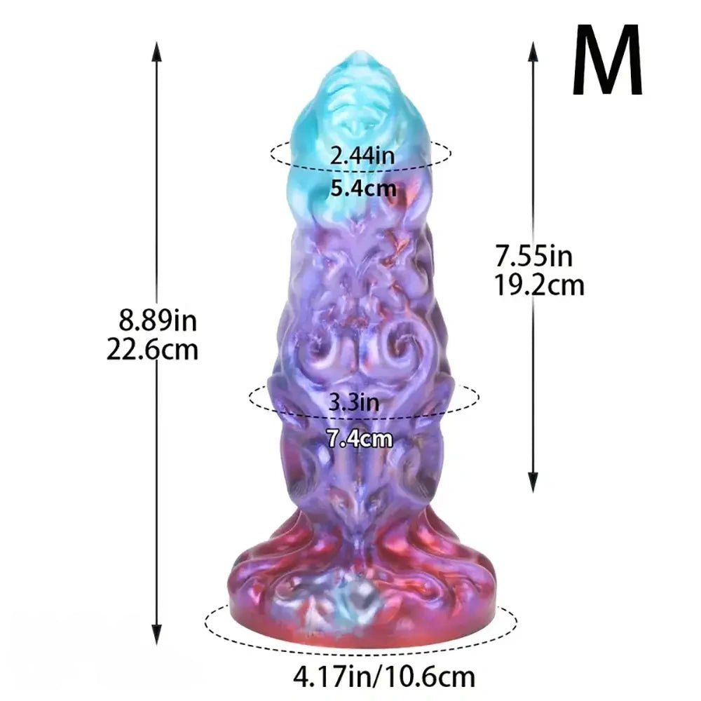 Ornate swirl textured fantasy dildo, photo 3