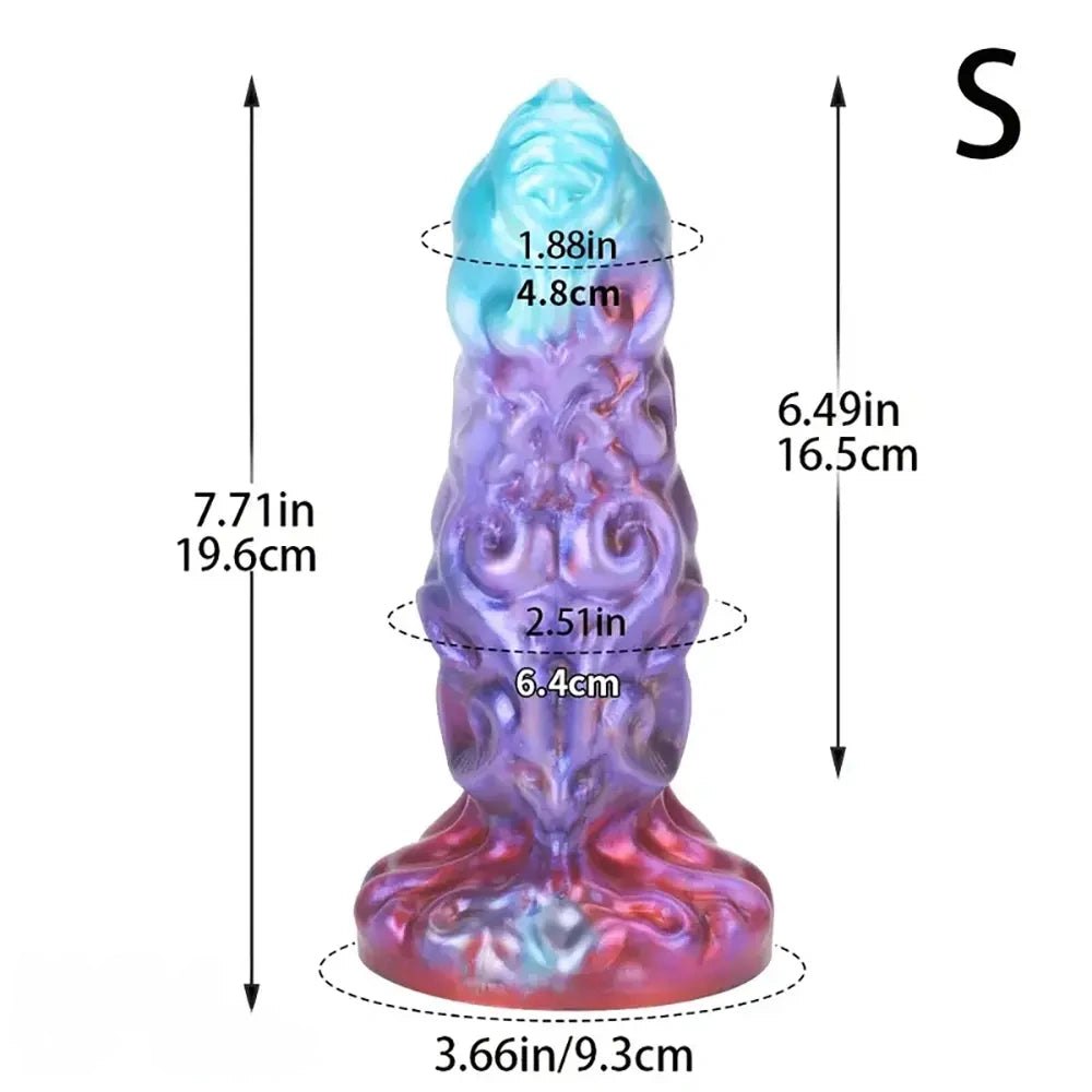 Ornate swirl textured fantasy dildo, photo 4