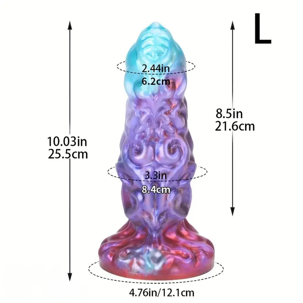 Ornate swirl textured fantasy dildo, photo 5