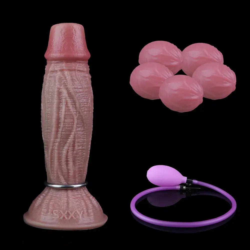 Flesh-toned silicone ovipositor dildo with eggs, photo 10