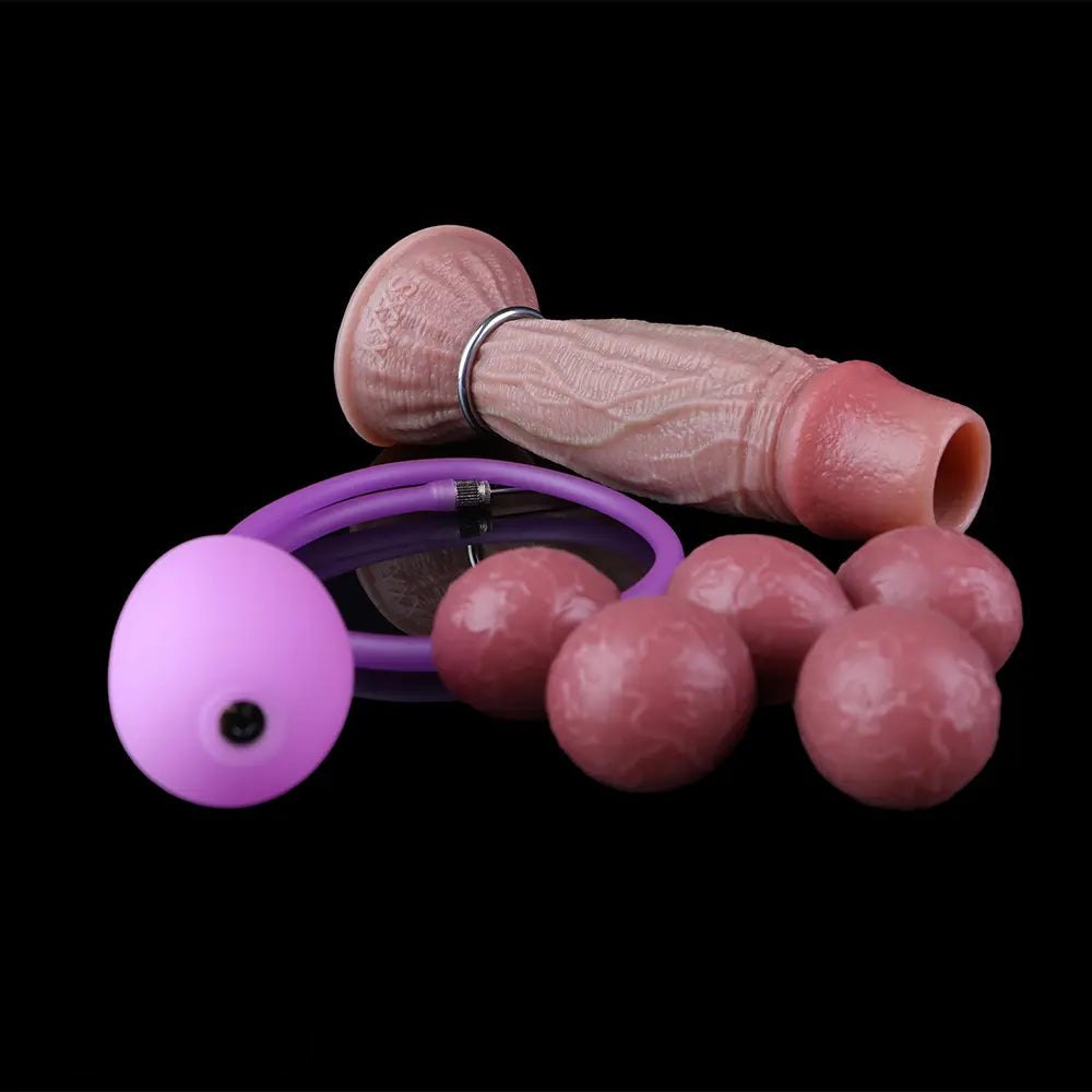 Flesh-toned silicone ovipositor dildo with eggs, photo 2