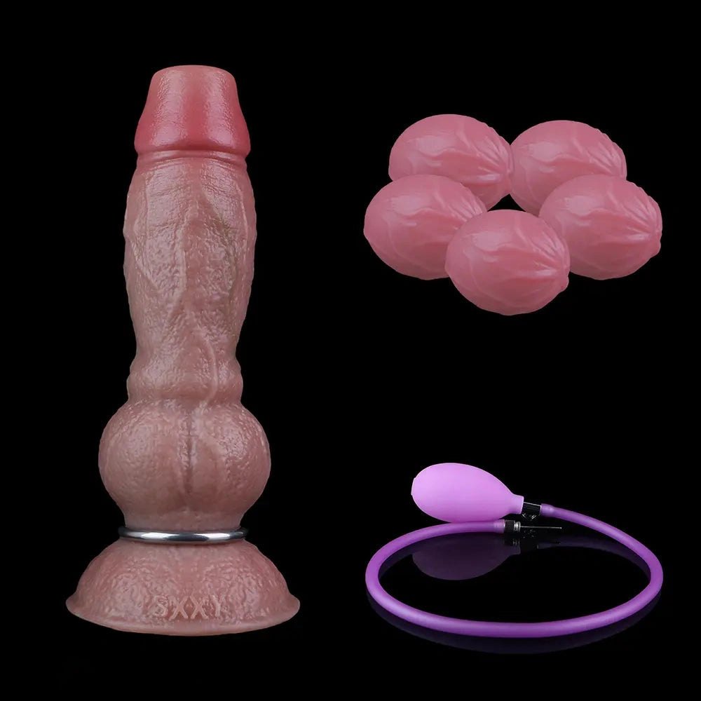 Flesh-tone silicone ovipositor fantasy dildo with eggs, photo 10