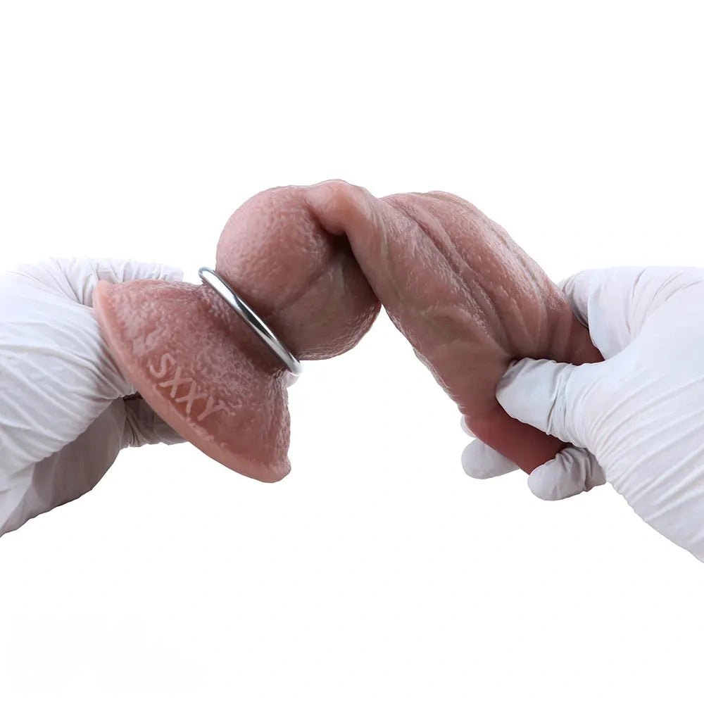 Flesh-tone silicone ovipositor fantasy dildo with eggs, photo 14