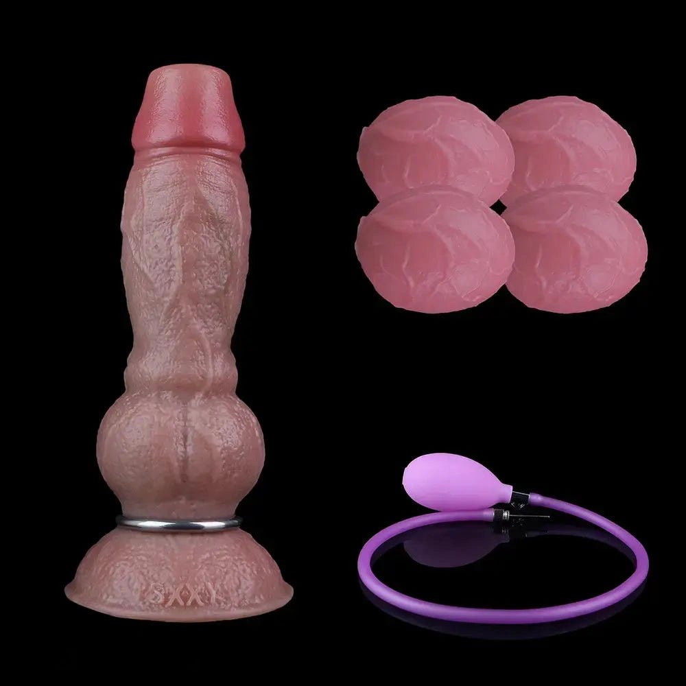 Flesh-tone silicone ovipositor fantasy dildo with eggs, photo 16