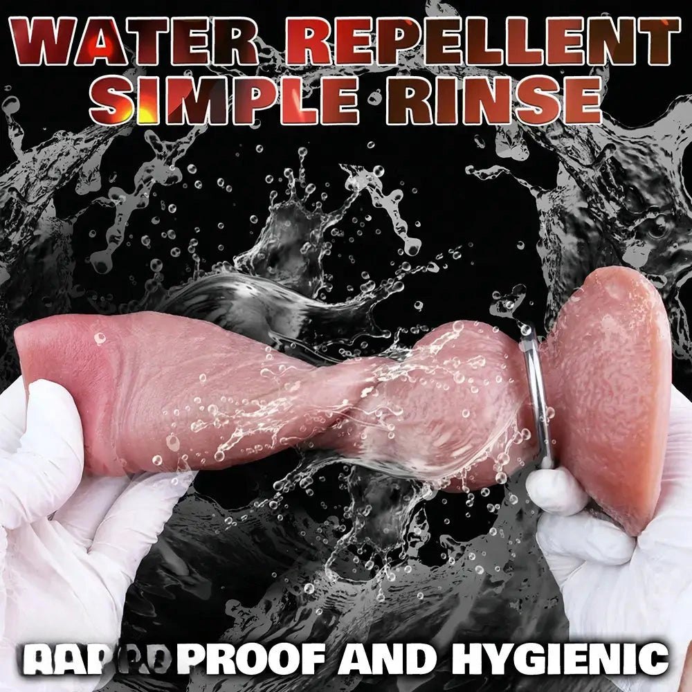 Flesh-tone silicone ovipositor fantasy dildo with eggs, photo 5