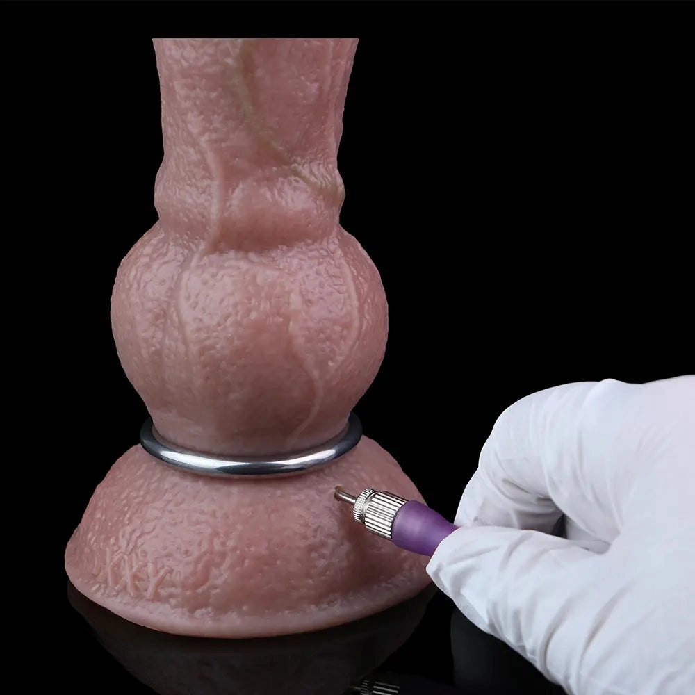 Flesh-tone silicone ovipositor fantasy dildo with eggs, photo 8
