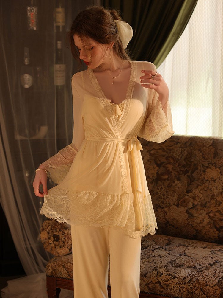 Padded bust mesh lace camisole loungewear set, photo 5
