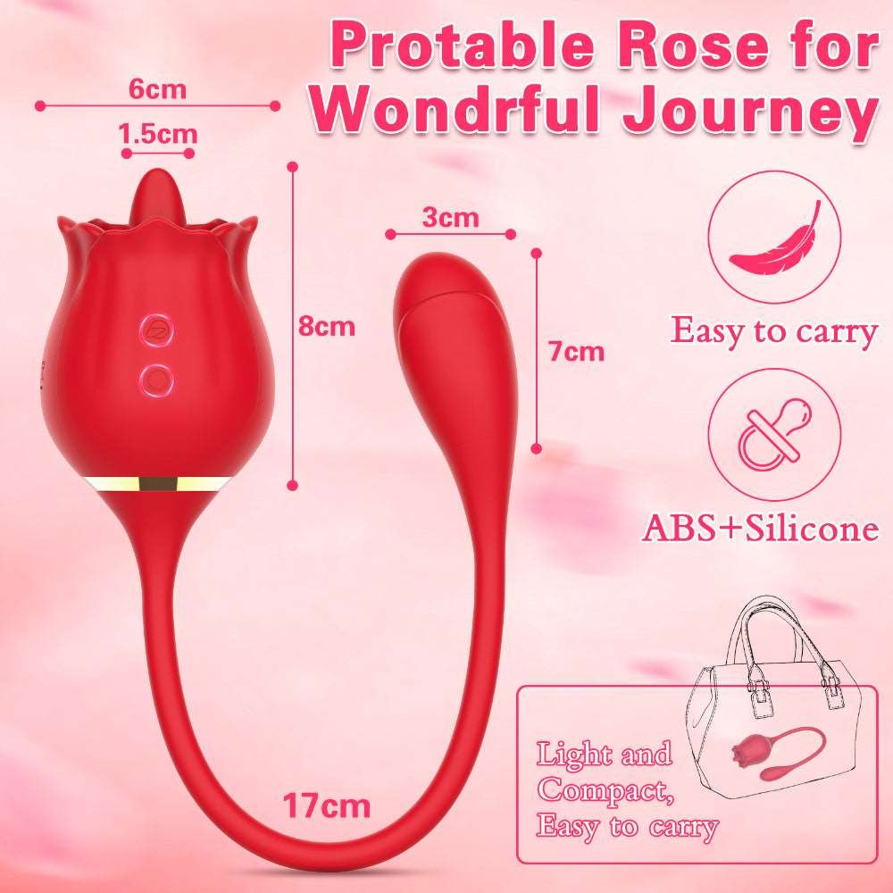 Rose-shaped tongue licking vibrator with insertable arm, photo 8