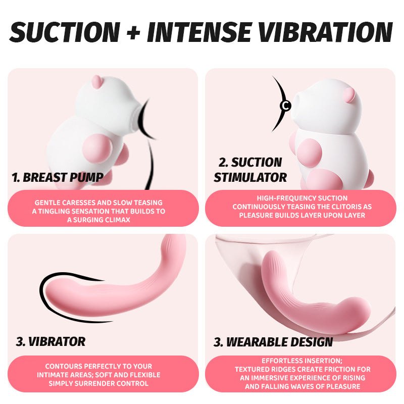 Pink panda clitoral suction and g-spot vibrator, photo 3