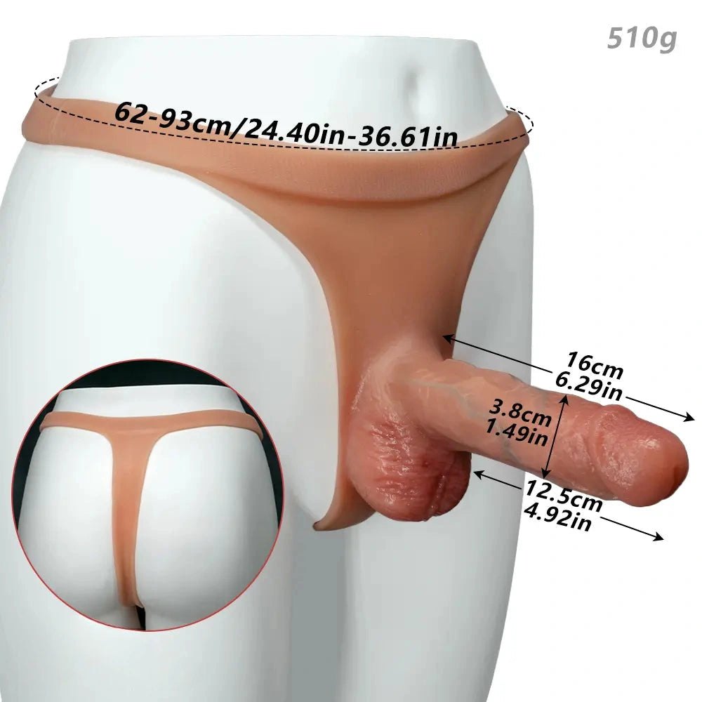 Flesh-tone panty harness dildo, photo 11