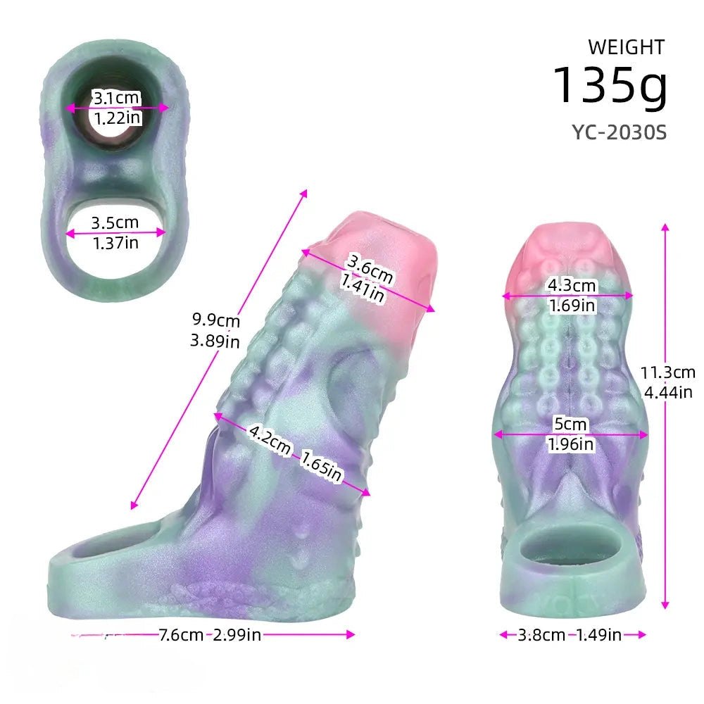 Pastel pink and purple bumpy fantasy hollow sleeve, photo 17