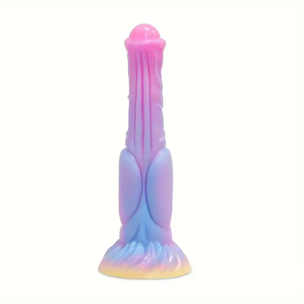 Multi colored pastel fantasy silicone dildo, photo 1