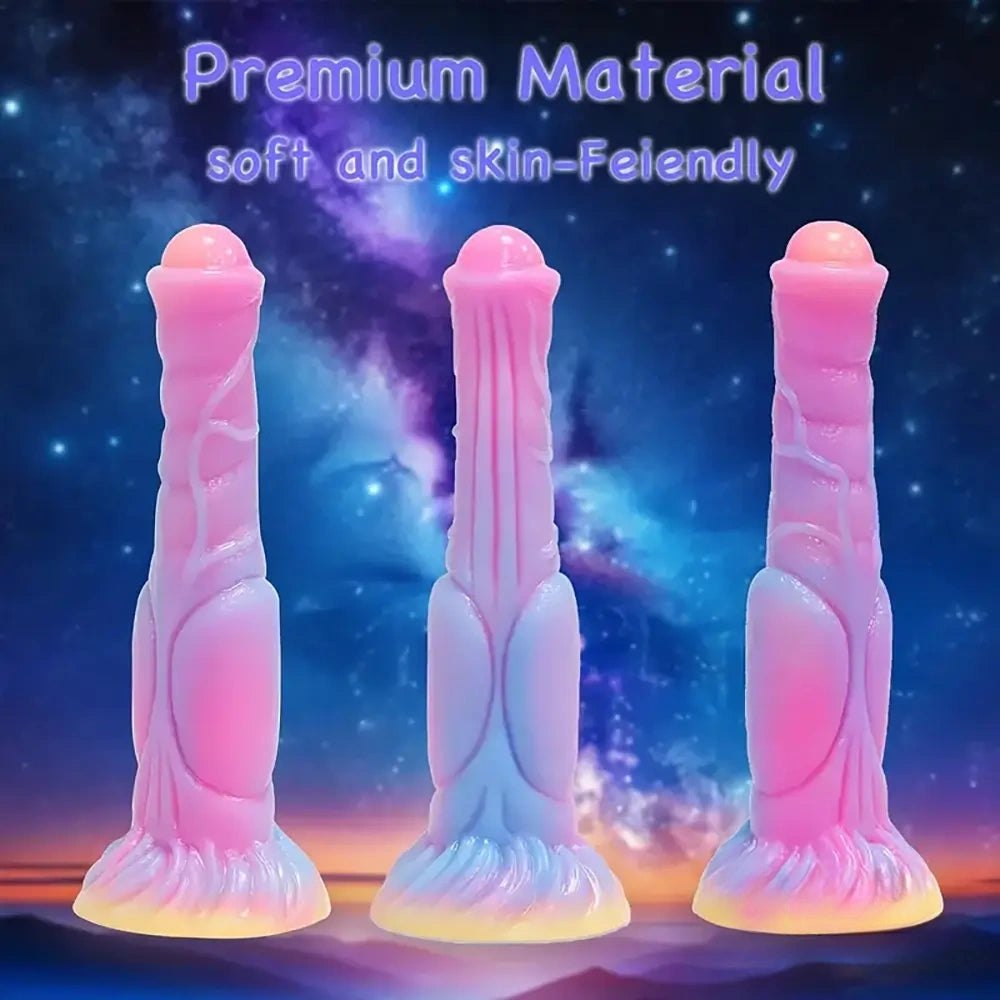 Multi colored pastel fantasy silicone dildo, photo 3