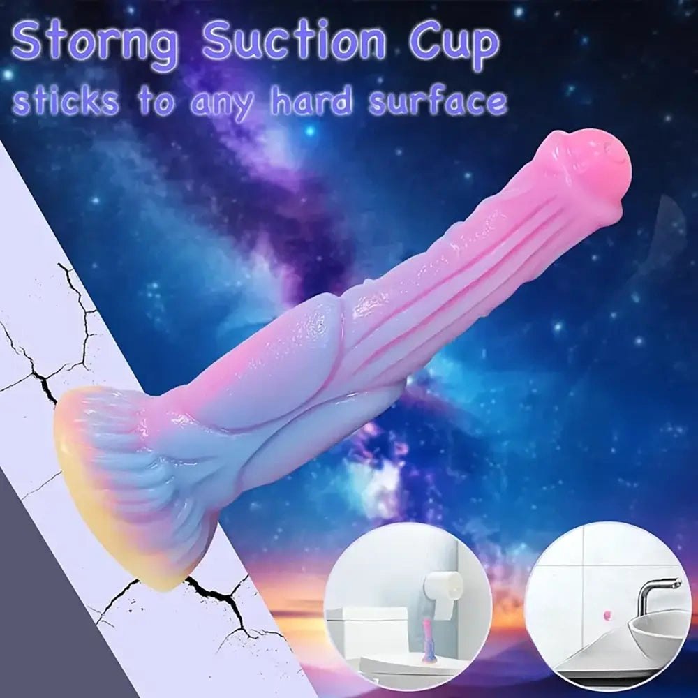 Multi colored pastel fantasy silicone dildo, photo 4