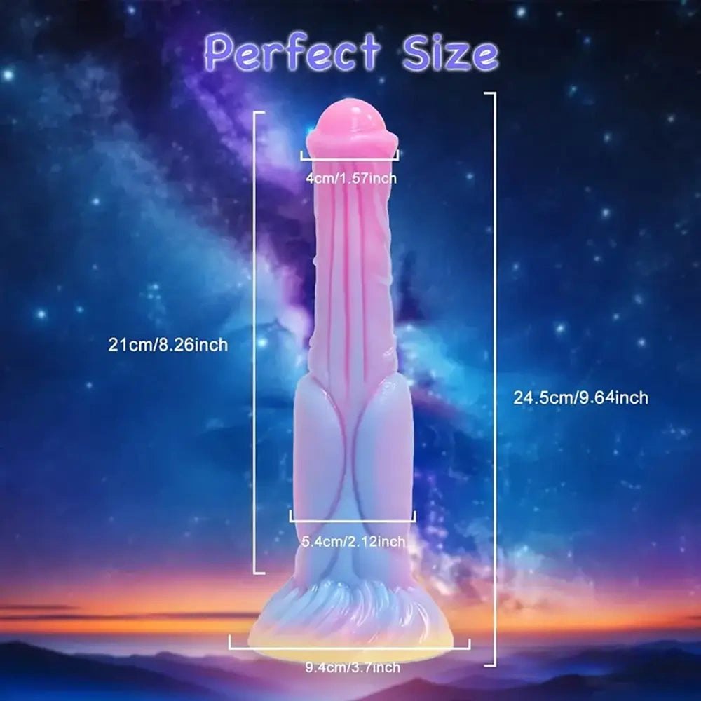 Multi colored pastel fantasy silicone dildo, photo 7