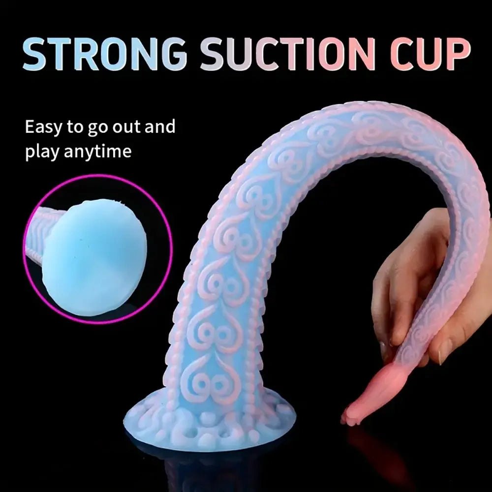 Pastel blue and pink flexible fantasy dildo, photo 5