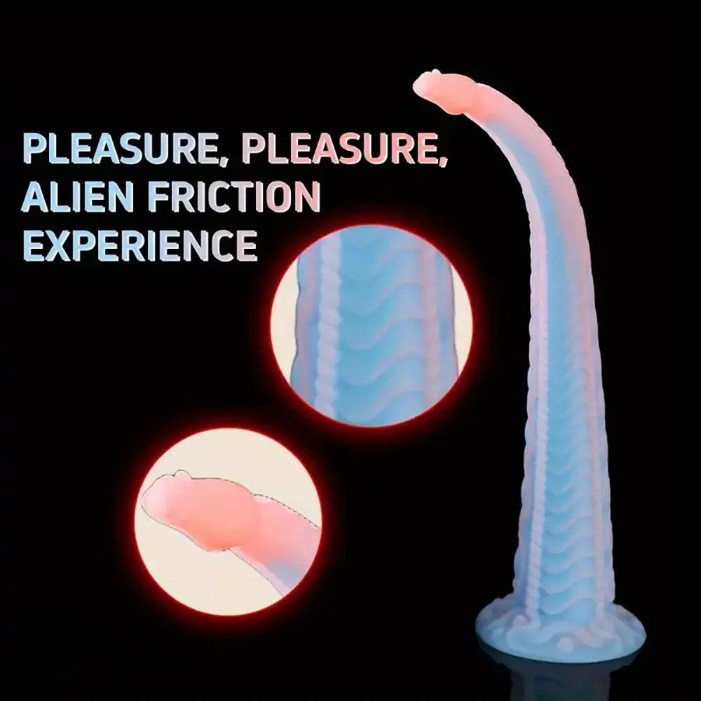 Pastel blue and pink flexible fantasy dildo, photo 6
