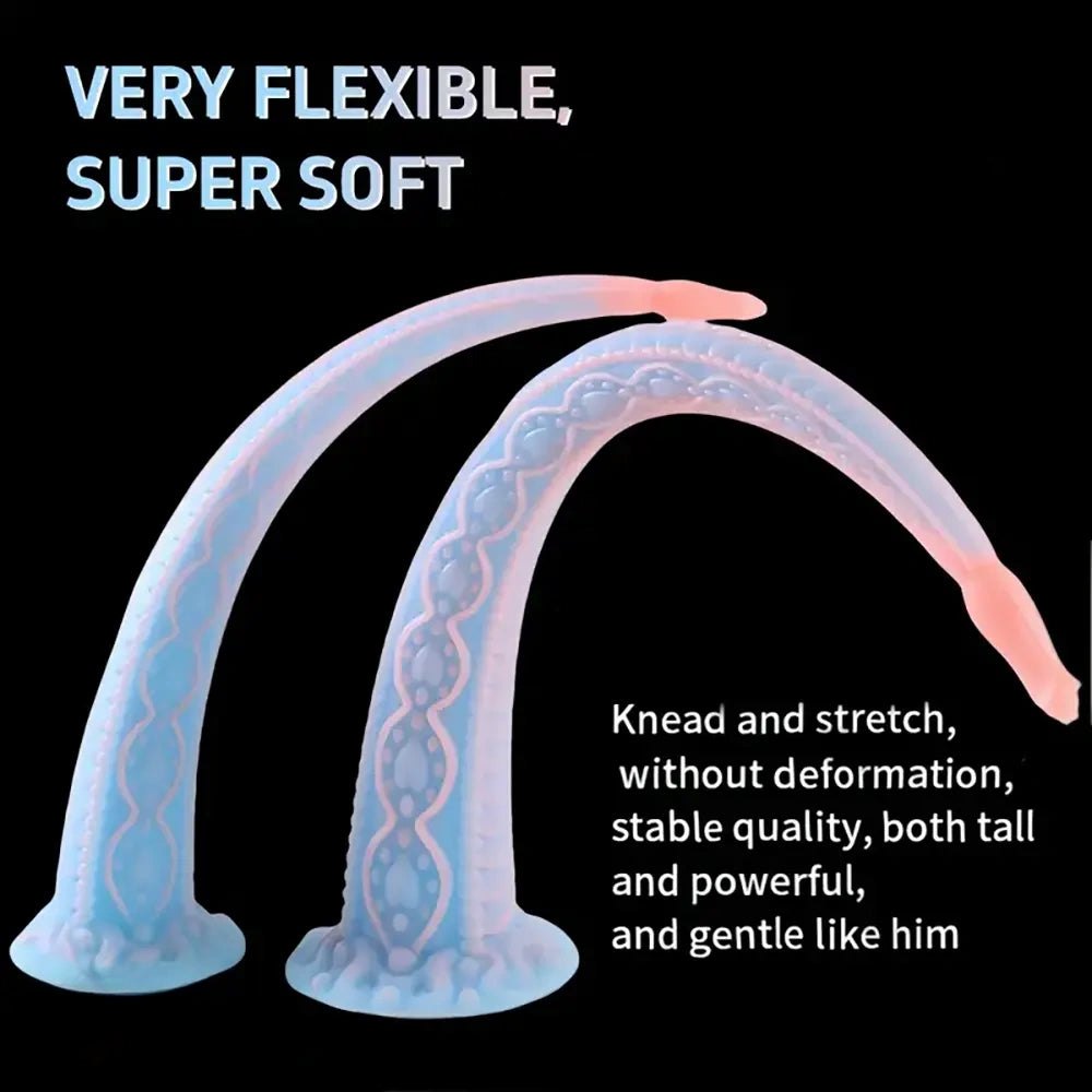 Pastel blue and pink flexible fantasy dildo, photo 8