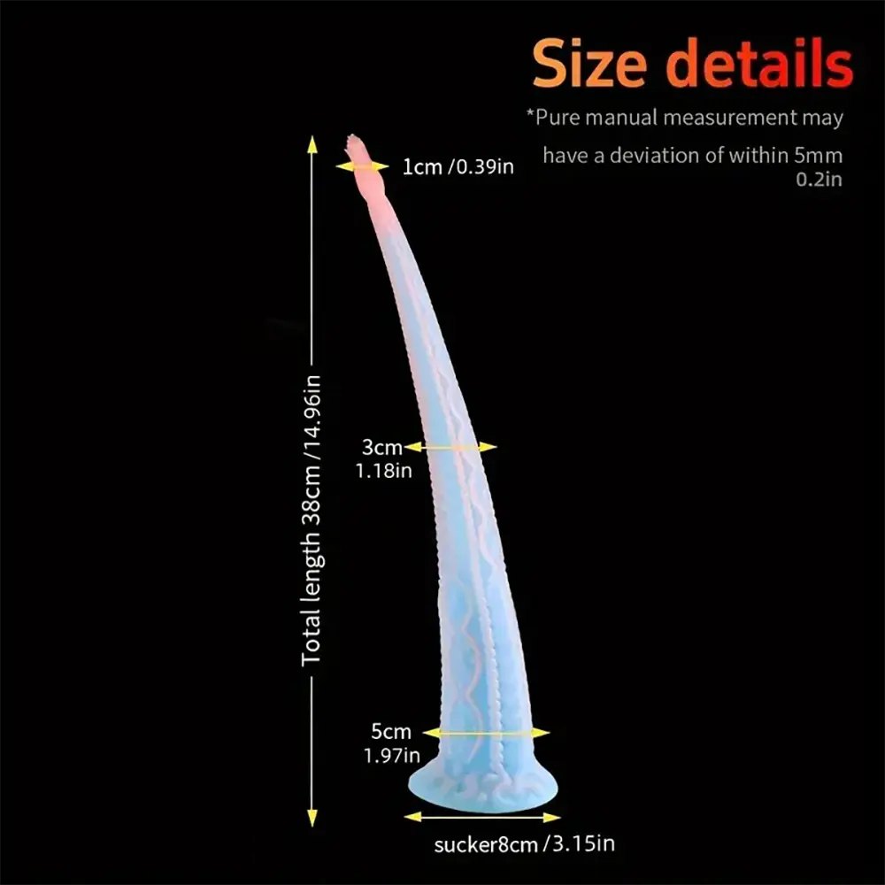 Pastel blue and pink flexible fantasy dildo, photo 9