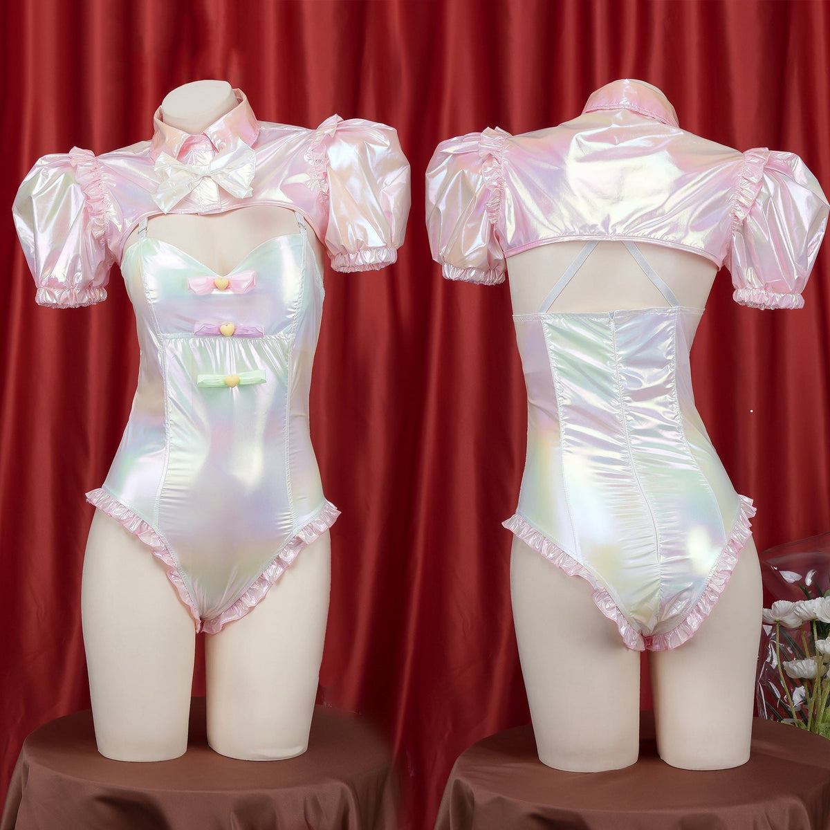 Pastel holographic anime roleplay bodysuit set, photo 3