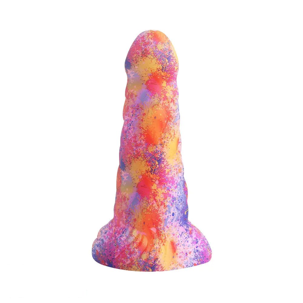 Pastel splatter silicone fantasy dildo, photo 4