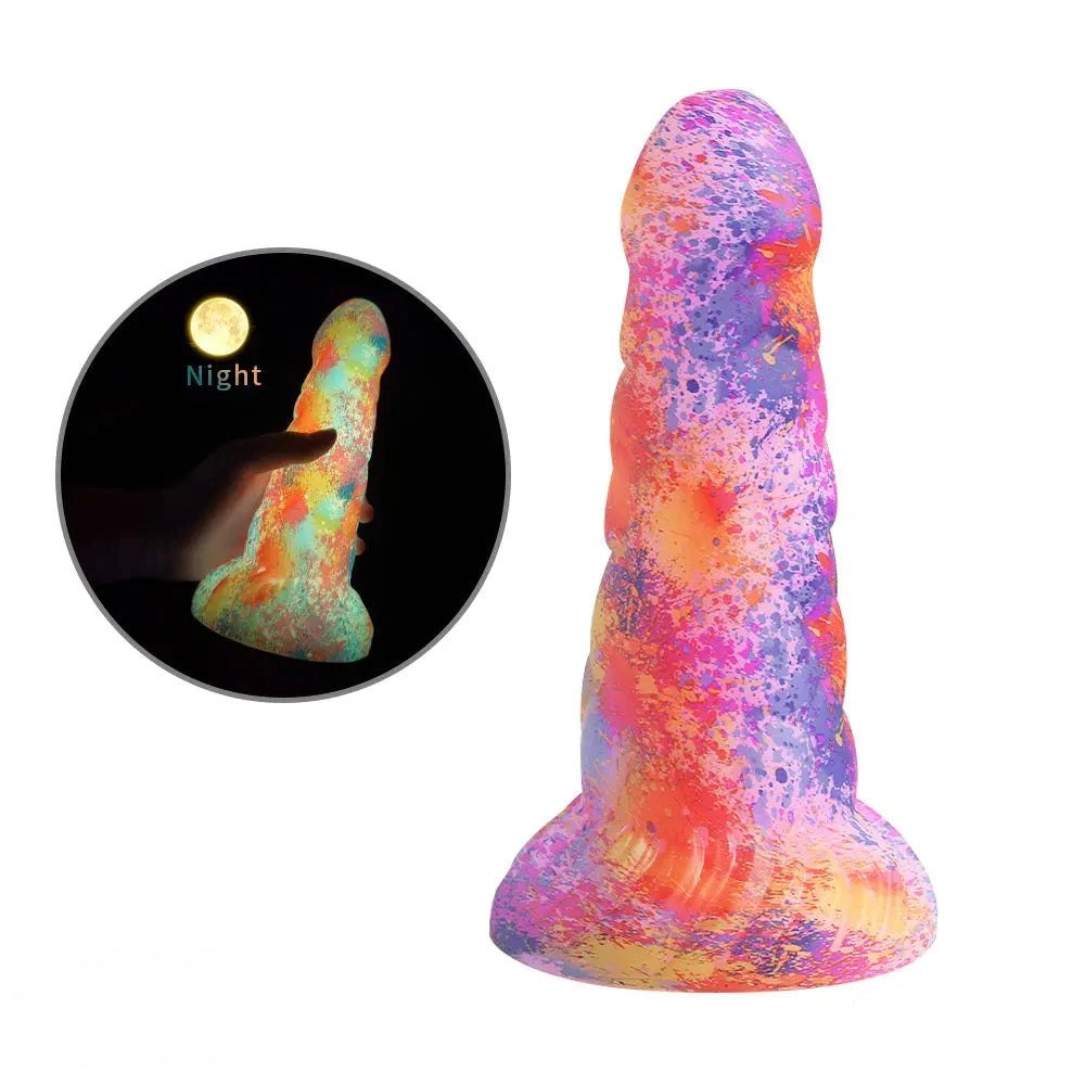 Pastel splatter silicone fantasy dildo, photo 6
