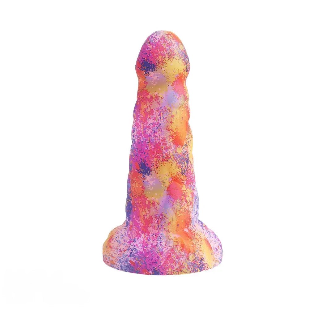Pastel splatter silicone fantasy dildo, photo 7