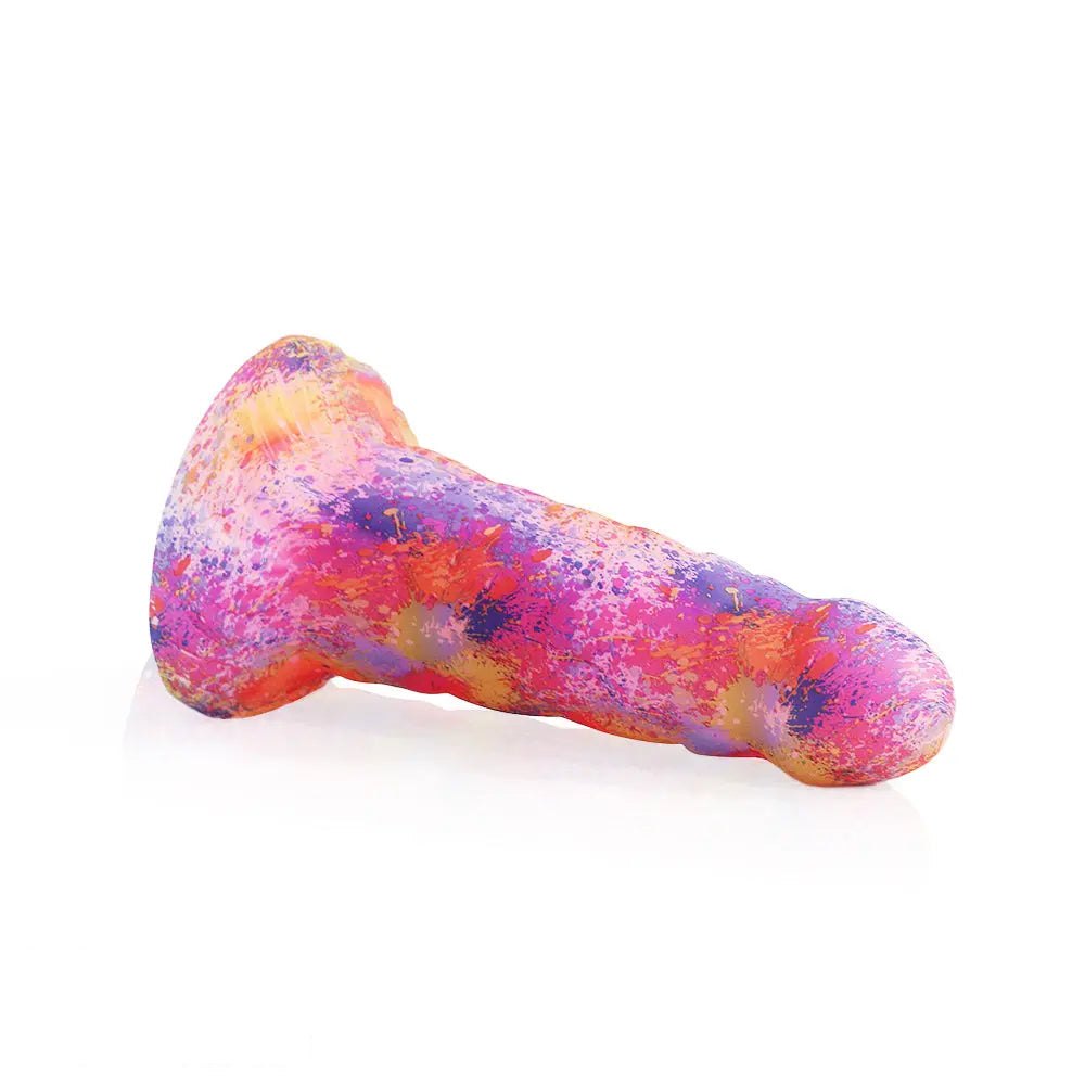 Pastel splatter silicone fantasy dildo, photo 8
