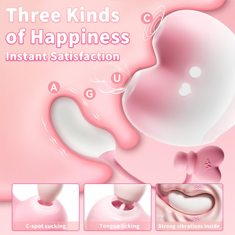 Gradient pink clitoral sucker with vibrating egg, photo 2
