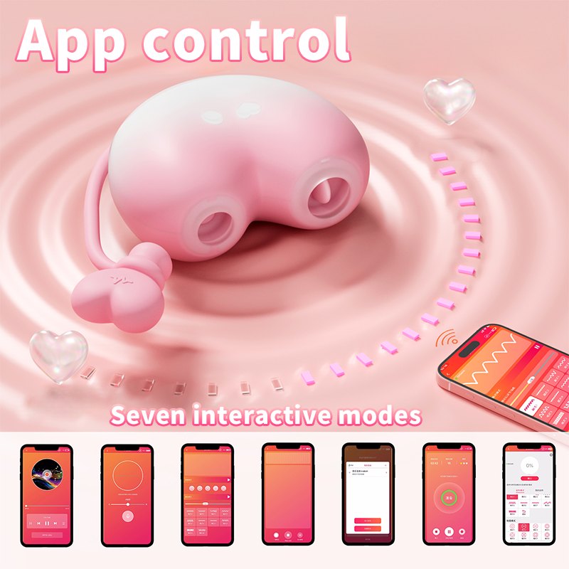 Gradient pink clitoral sucker with vibrating egg, photo 4