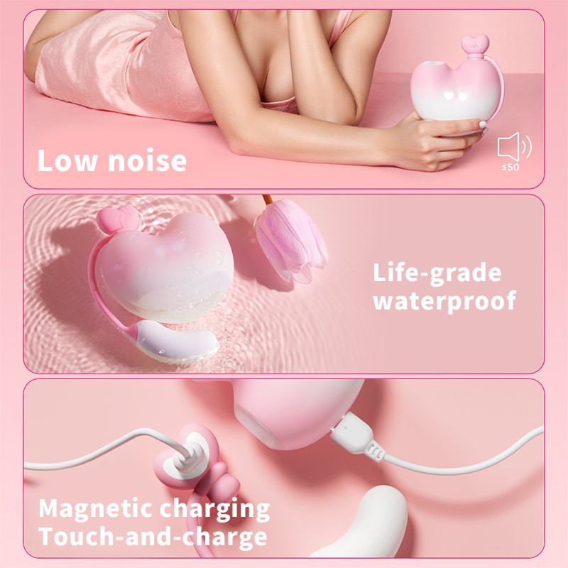 Gradient pink clitoral sucker with vibrating egg, photo 5