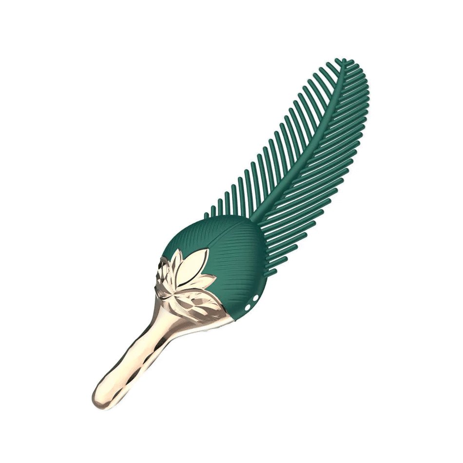 Green peacock feather clitoral stimulator, photo 1