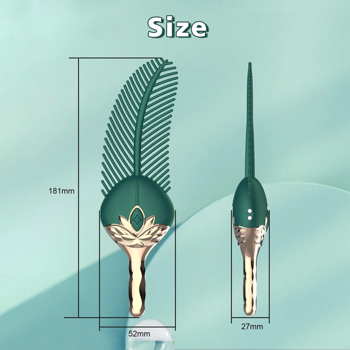 Green peacock feather clitoral stimulator, photo 6