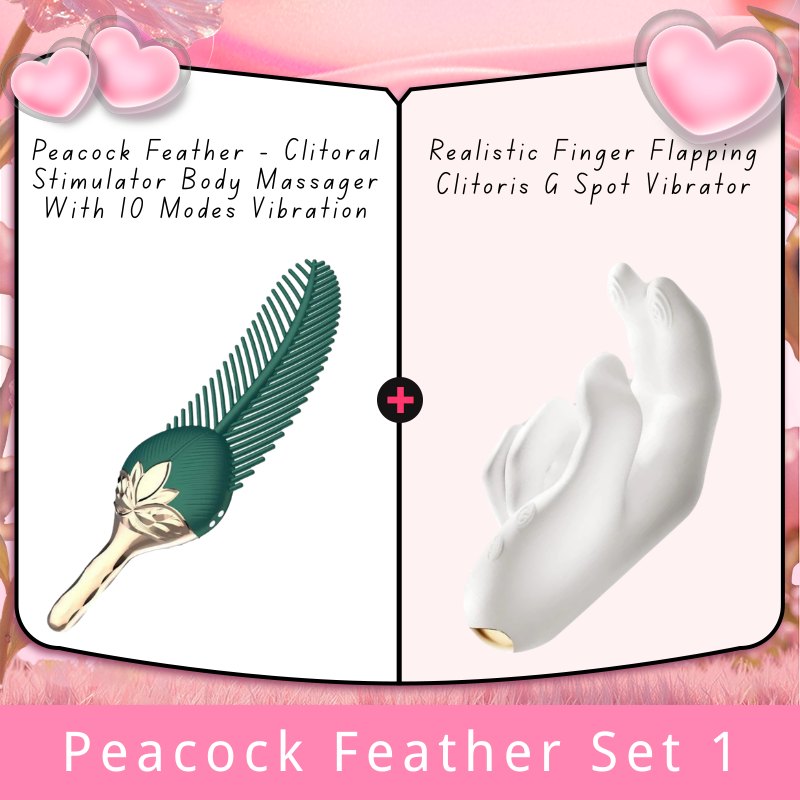Green peacock feather clitoral stimulator, photo 9