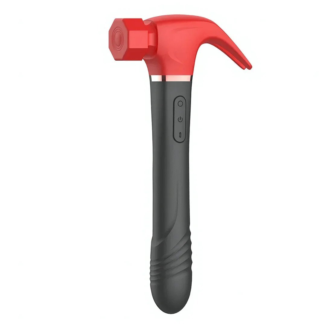 Red And Black hammer-shaped suction vibrator