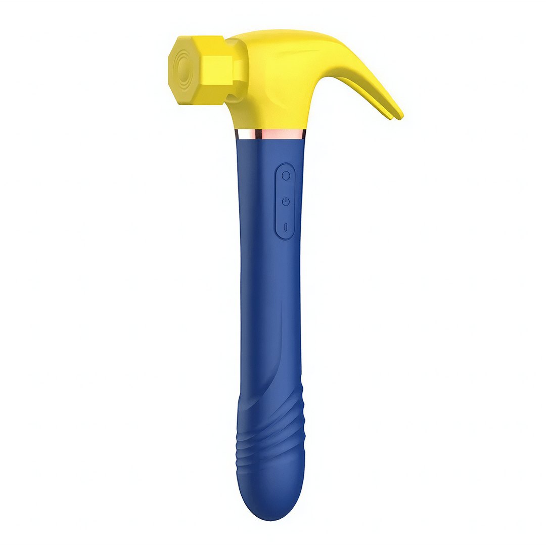 Yellow And Blue hammer-shaped suction vibrator