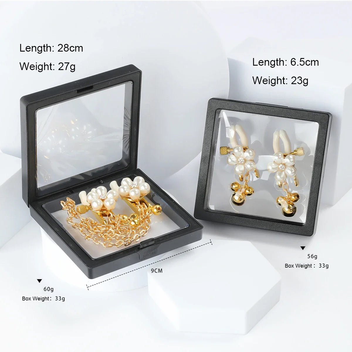 Gold pearl petal nipple clamps with chain, photo 9