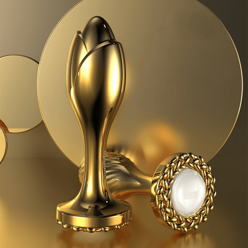 Pearl rose stainless steel anal plug, photo 3