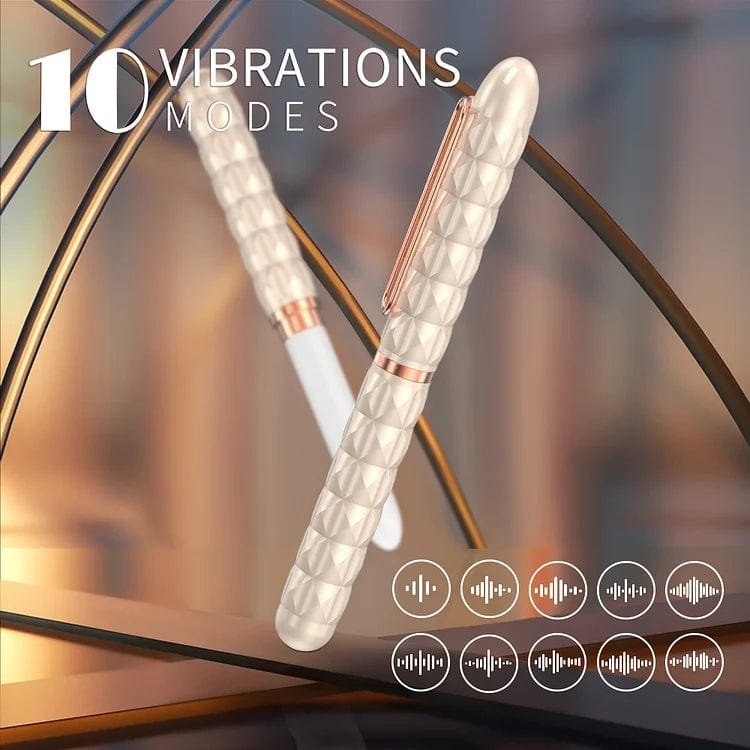 White pen-shaped clitoral and G-spot vibrator, photo 3