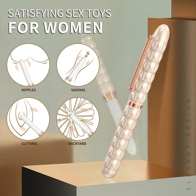 White pen-shaped clitoral and G-spot vibrator, photo 4