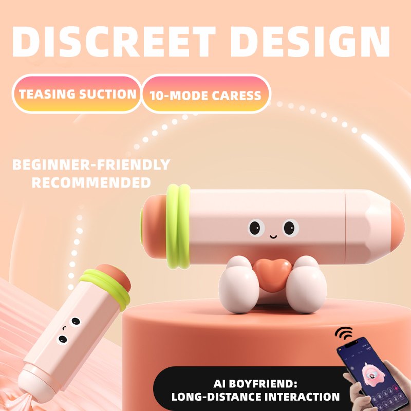 Pink pencil shaped clitoral suction vibrator, photo 2